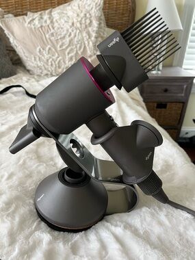 Dyson Gray and Pink Supersonic Hair Dryer with Multi Attachments